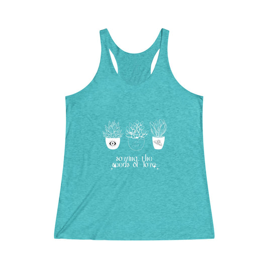 Seeds of Love Women's Tri-Blend Racerback Tank - Sunshine and Waves