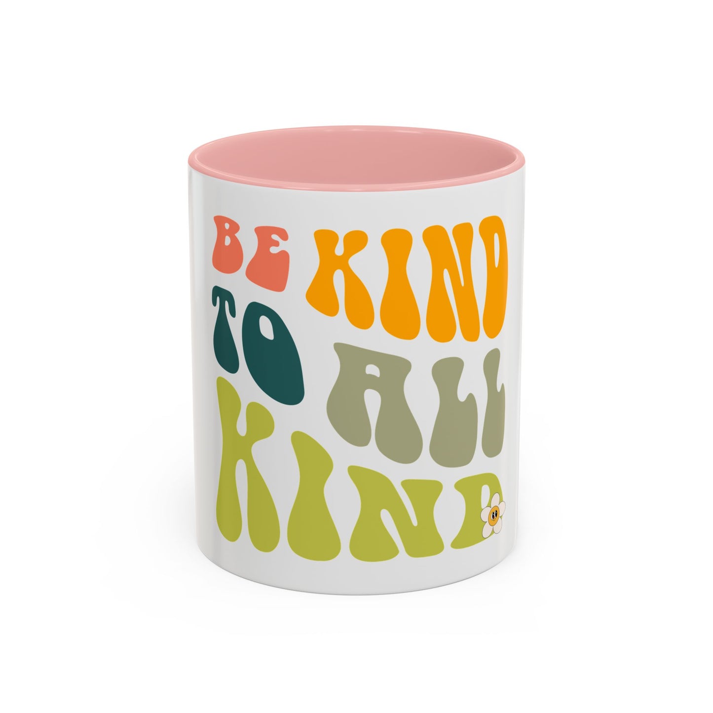 Be Kind To All Kind Coffee Mug — Retro Positive Message Accent Mug