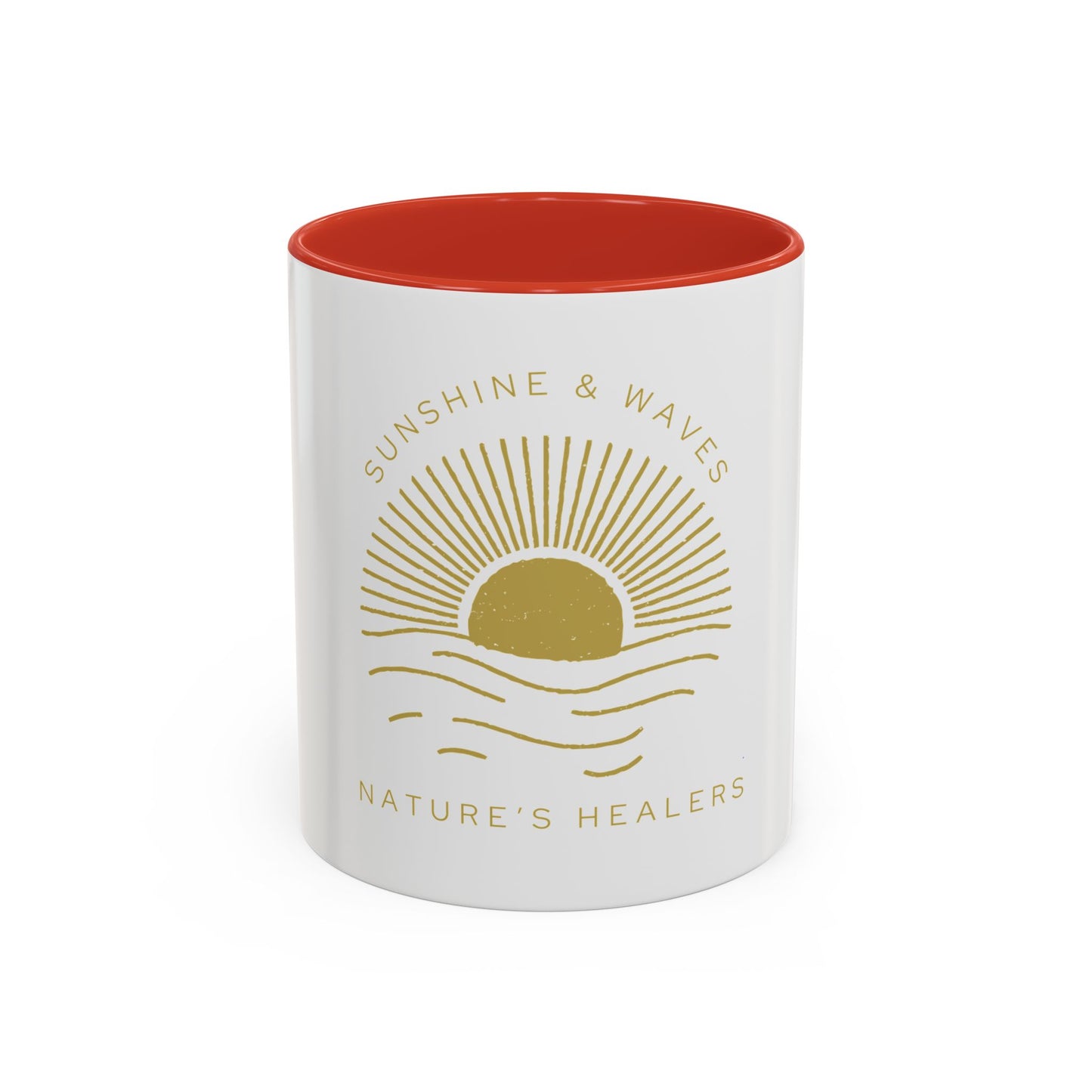 Nature's Healers Accent Coffee Mug (11oz or 15oz) - Sunshine and Waves