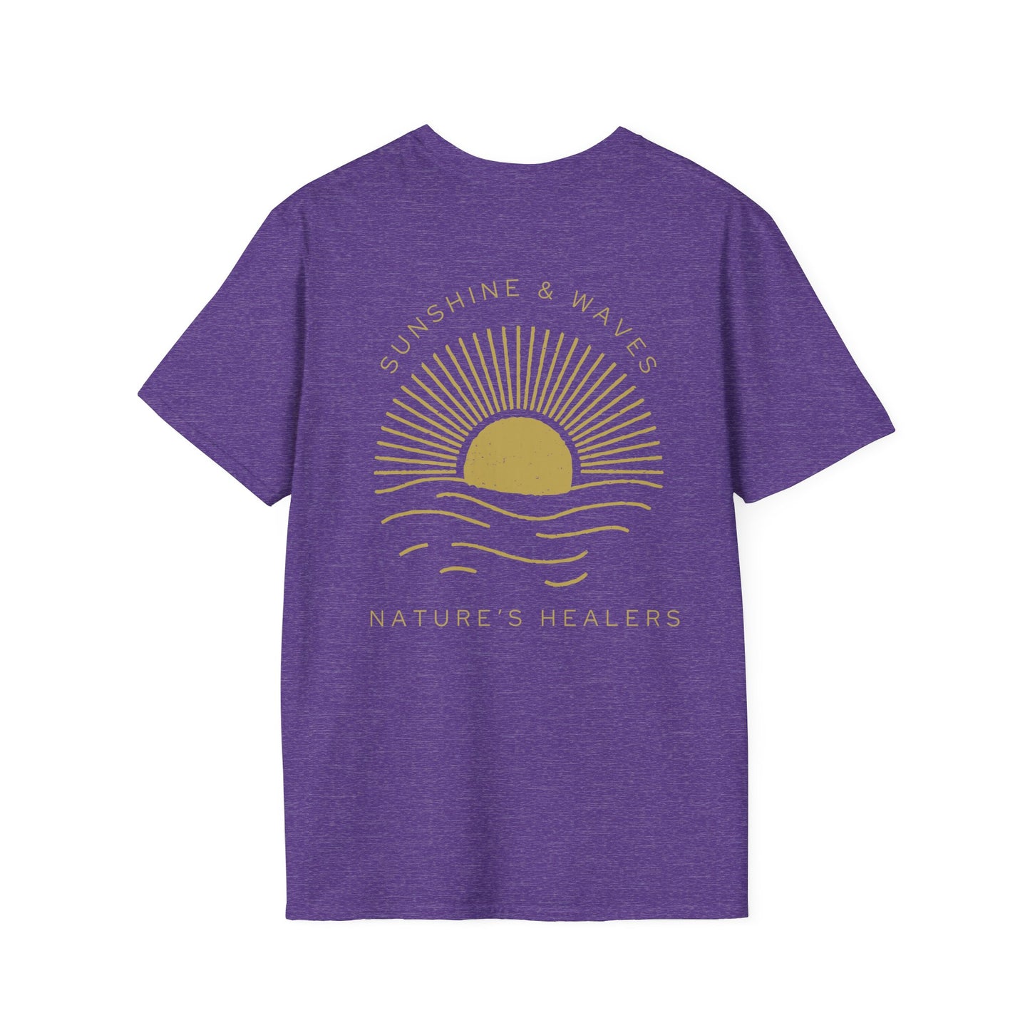 Nature's Healers Unisex T-Shirt - Sunshine and Waves Design (Back Design)