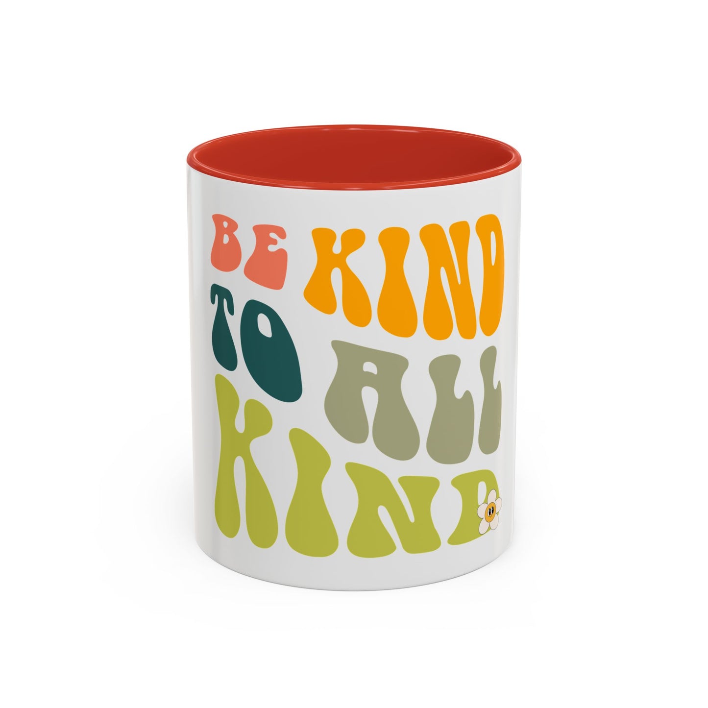 Be Kind To All Kind Coffee Mug — Retro Positive Message Accent Mug