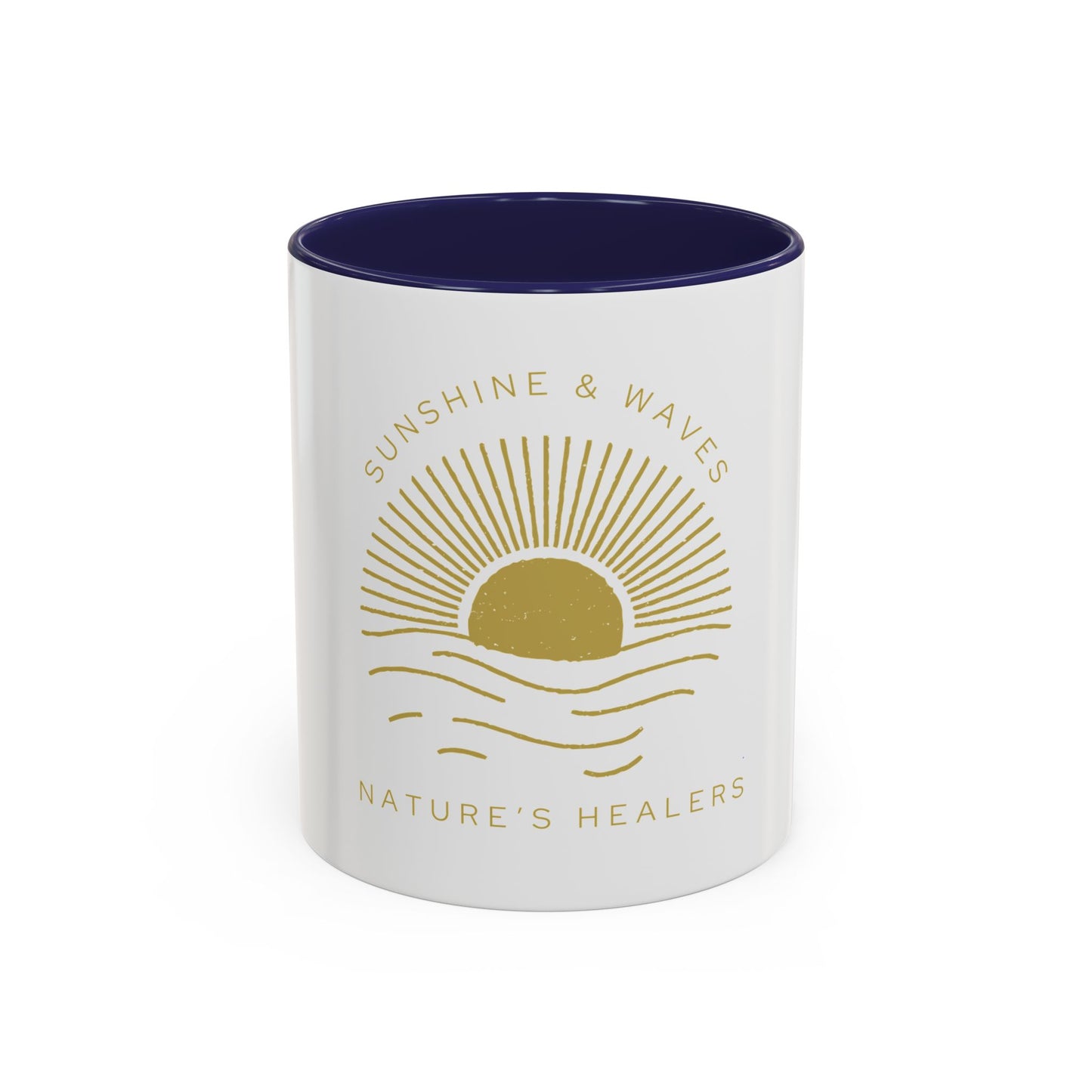 Nature's Healers Accent Coffee Mug (11oz or 15oz) - Sunshine and Waves