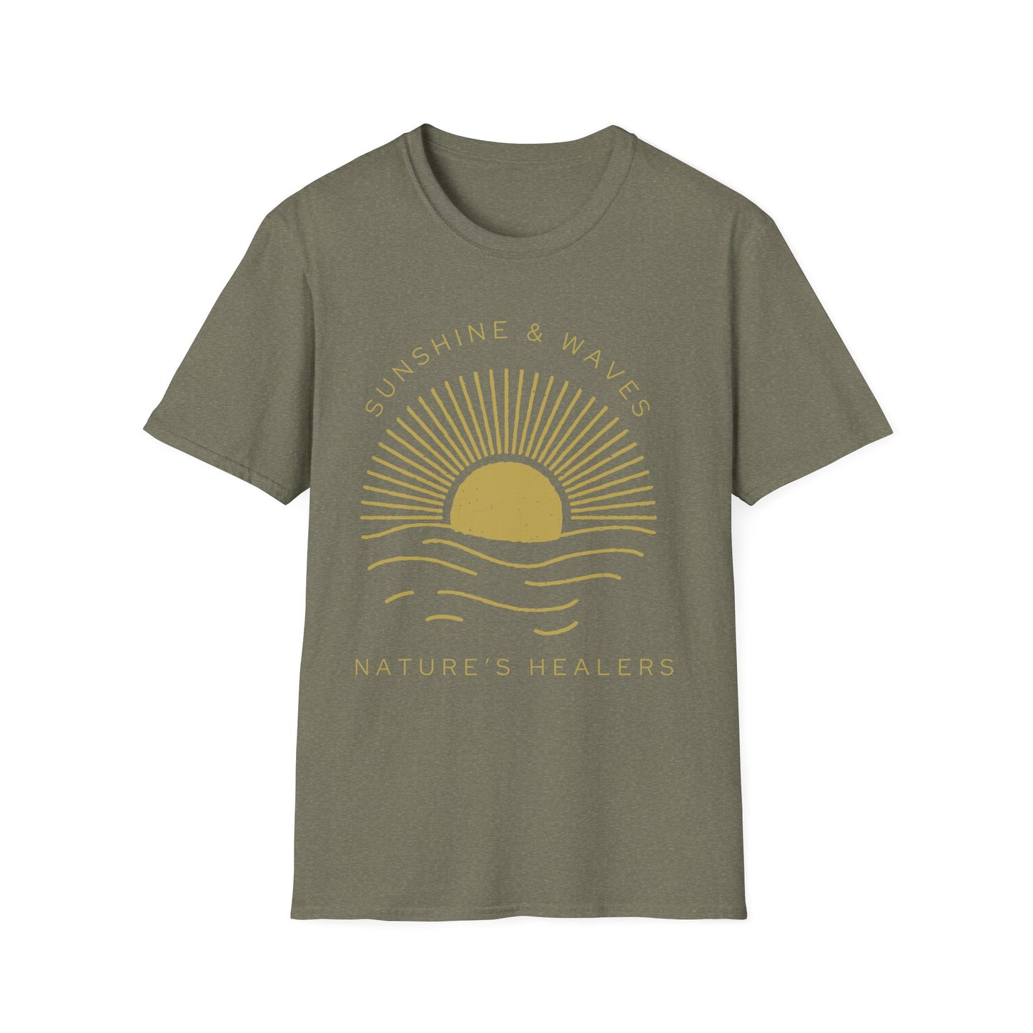 Nature's Healers Unisex T-Shirt - Sunshine and Waves Design