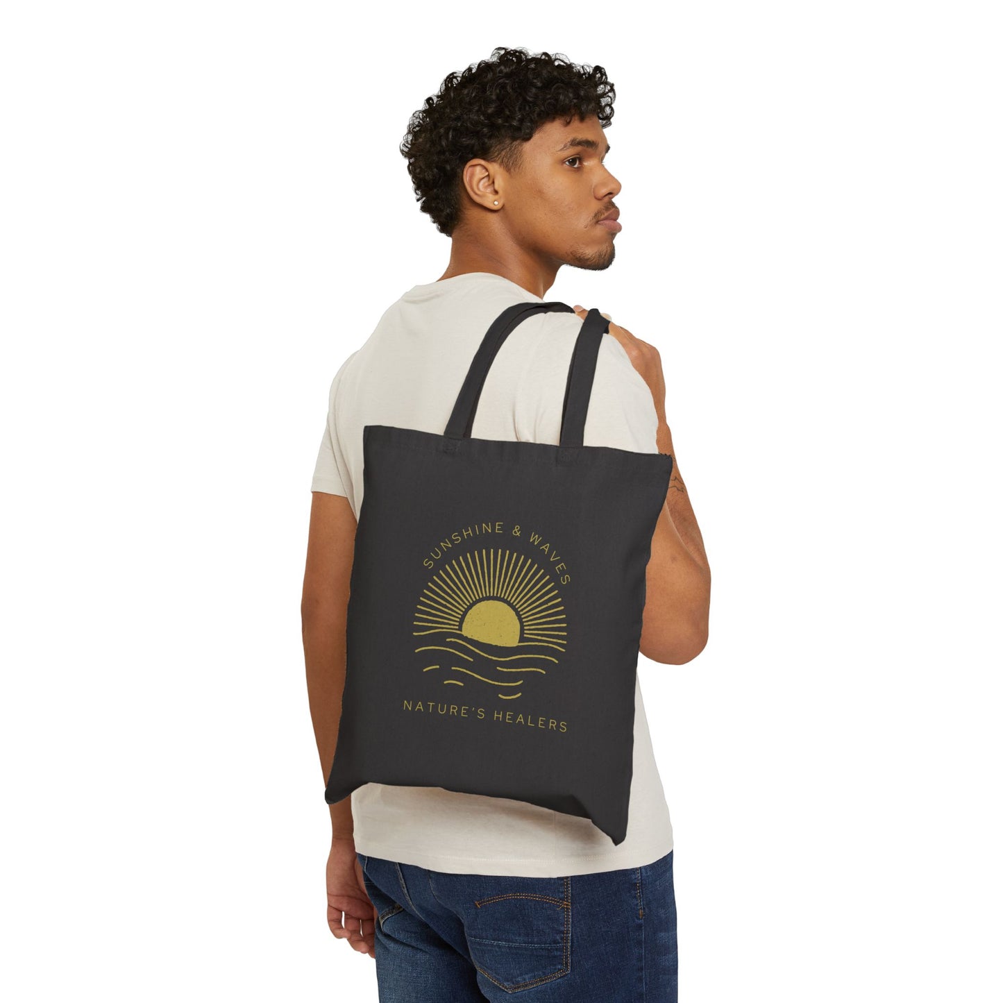 Nature's Healers Cotton Canvas Tote Bag - Sunshine and Waves