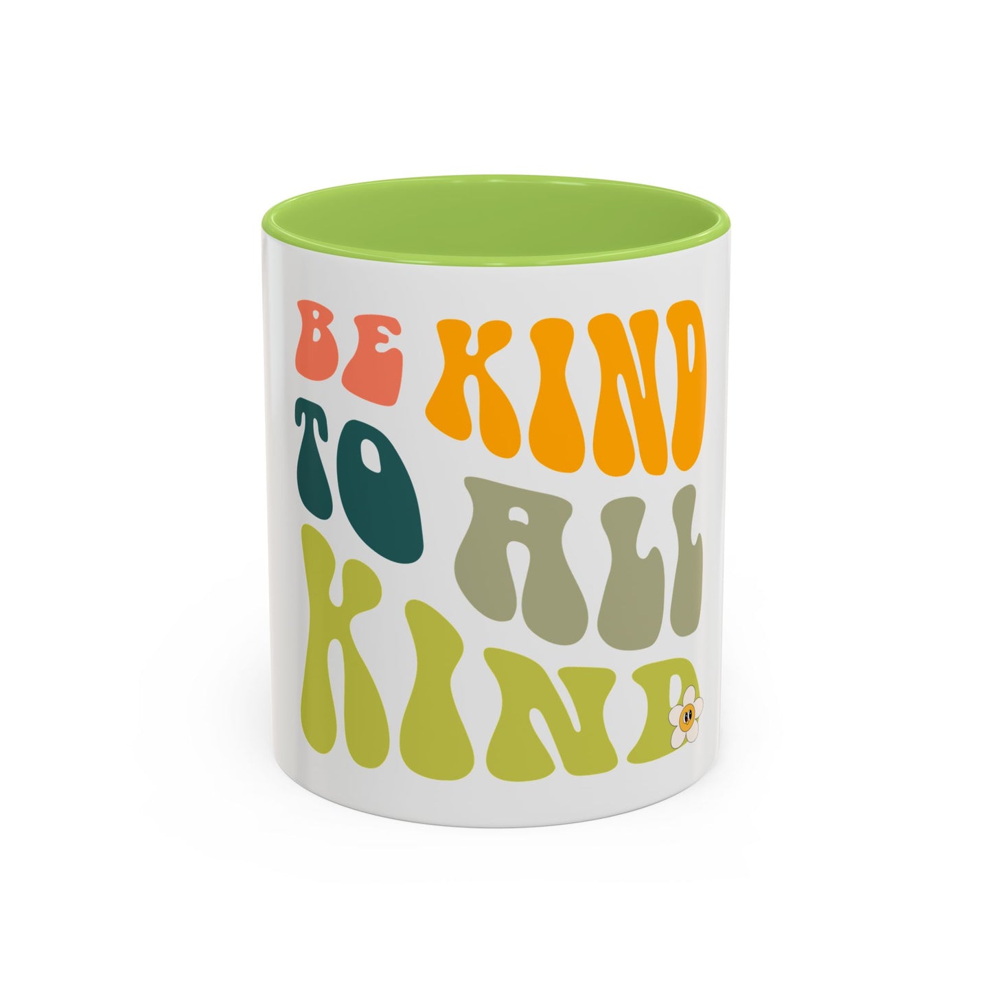 Be Kind To All Kind Coffee Mug — Retro Positive Message Accent Mug