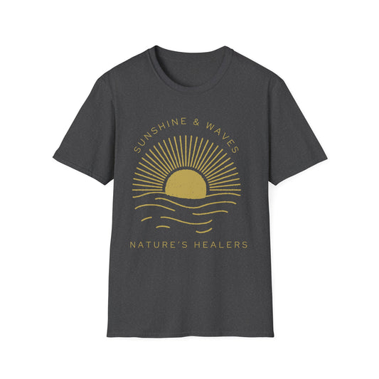 Nature's Healers Unisex T-Shirt - Sunshine and Waves Design