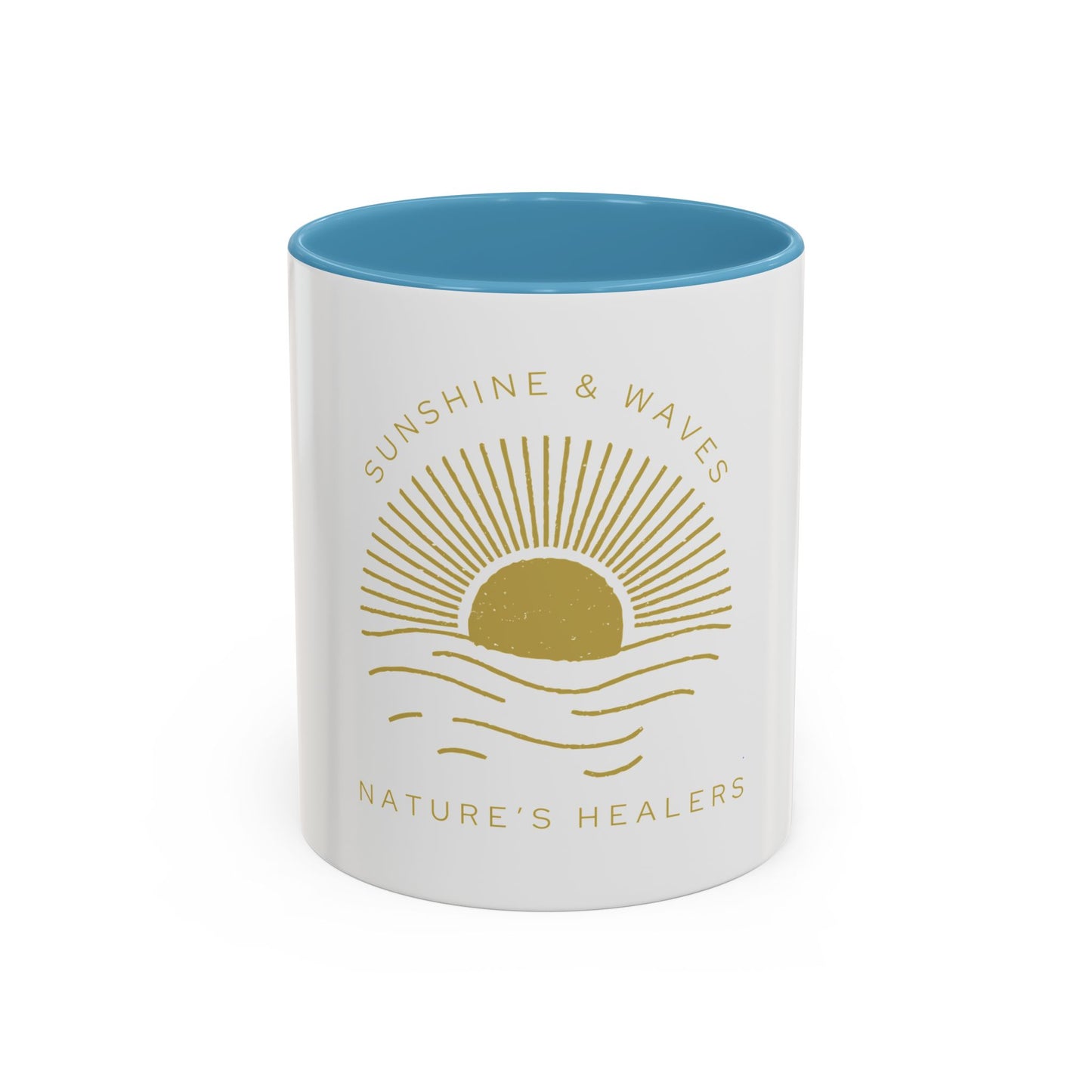 Nature's Healers Accent Coffee Mug (11oz or 15oz) - Sunshine and Waves