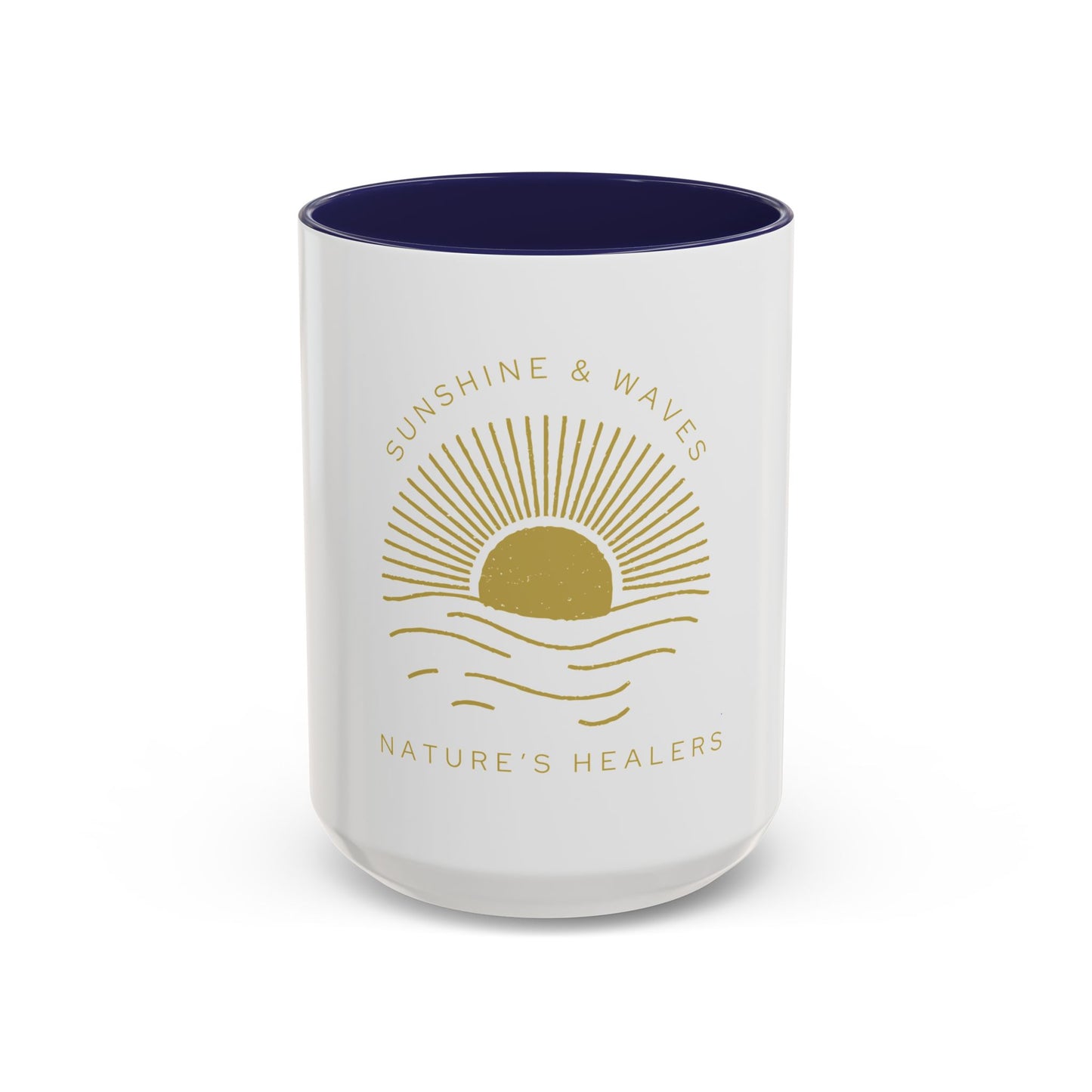 Nature's Healers Accent Coffee Mug (11oz or 15oz) - Sunshine and Waves
