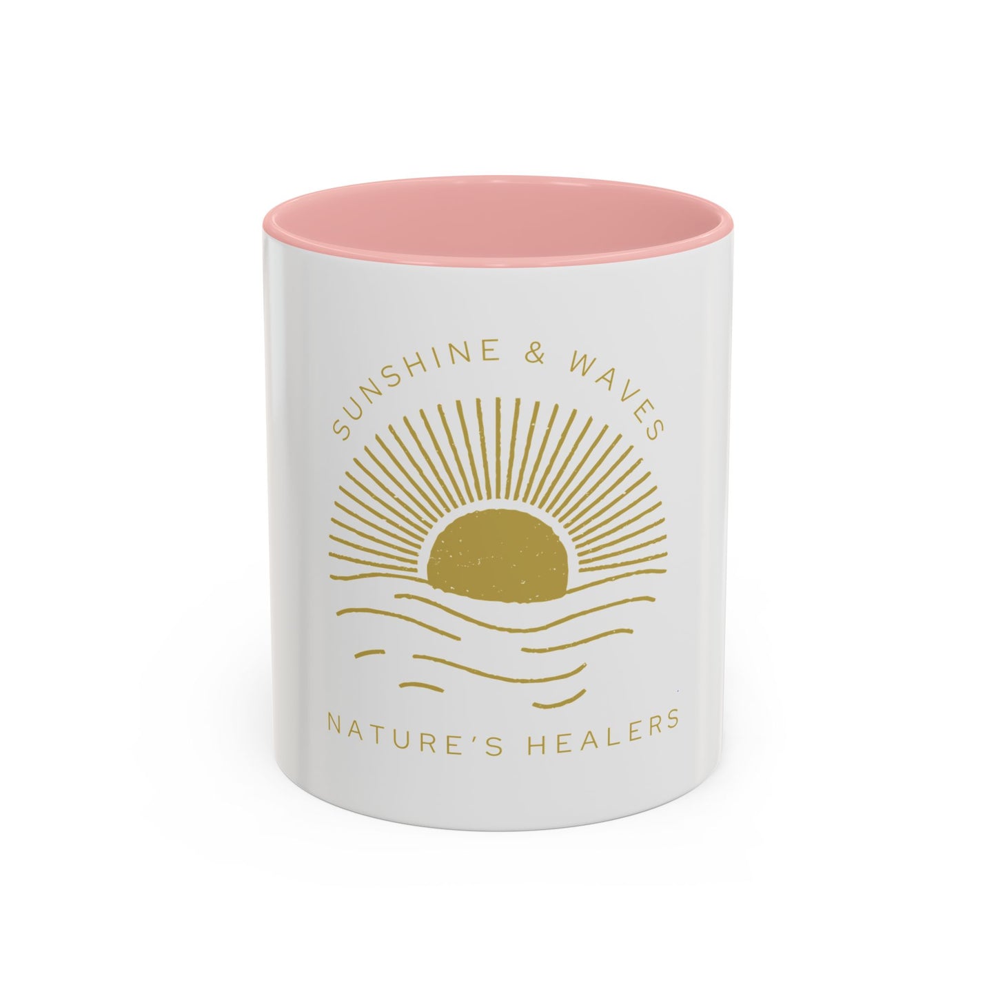 Nature's Healers Accent Coffee Mug (11oz or 15oz) - Sunshine and Waves