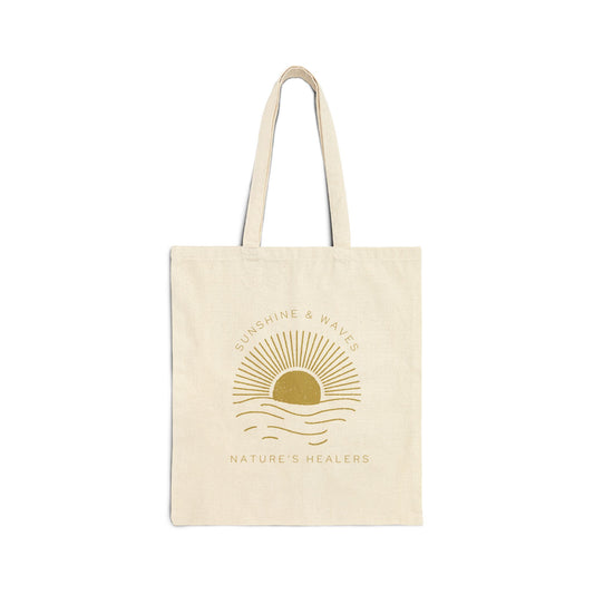 Nature's Healers Cotton Canvas Tote Bag - Sunshine and Waves