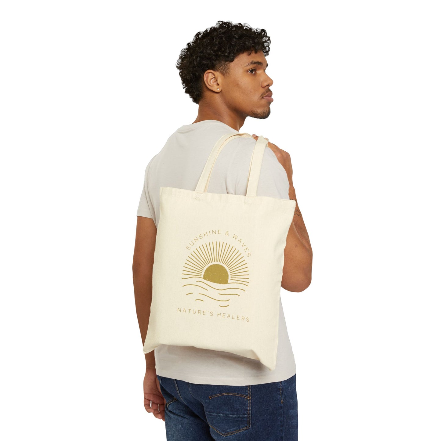 Nature's Healers Cotton Canvas Tote Bag - Sunshine and Waves