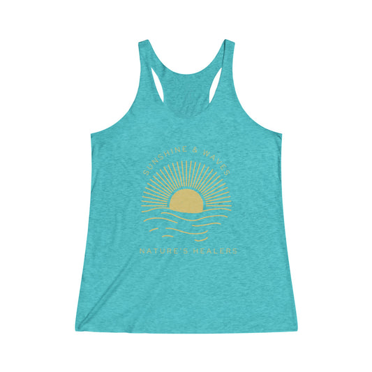 Nature's Healers Women's Tri-Blend Racerback Tank - Sunshine and Waves