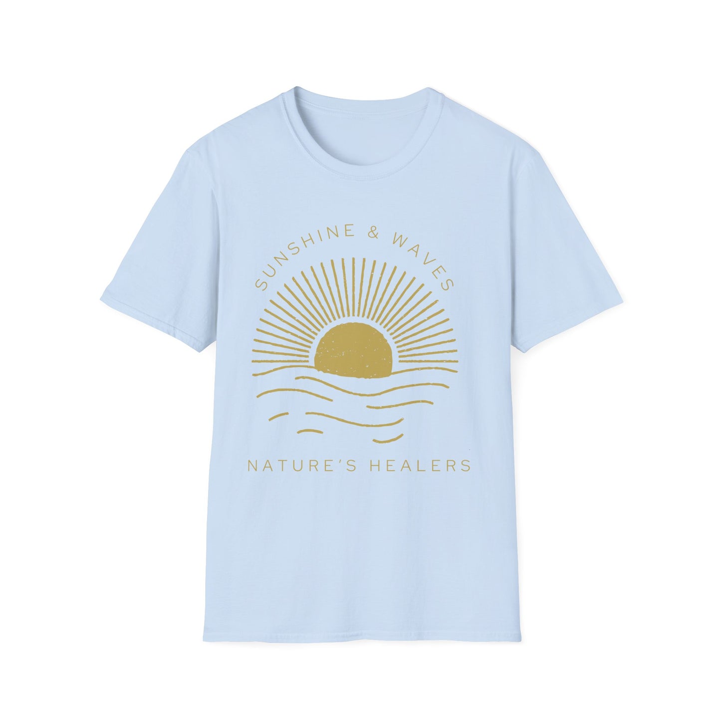 Nature's Healers Unisex T-Shirt - Sunshine and Waves Design