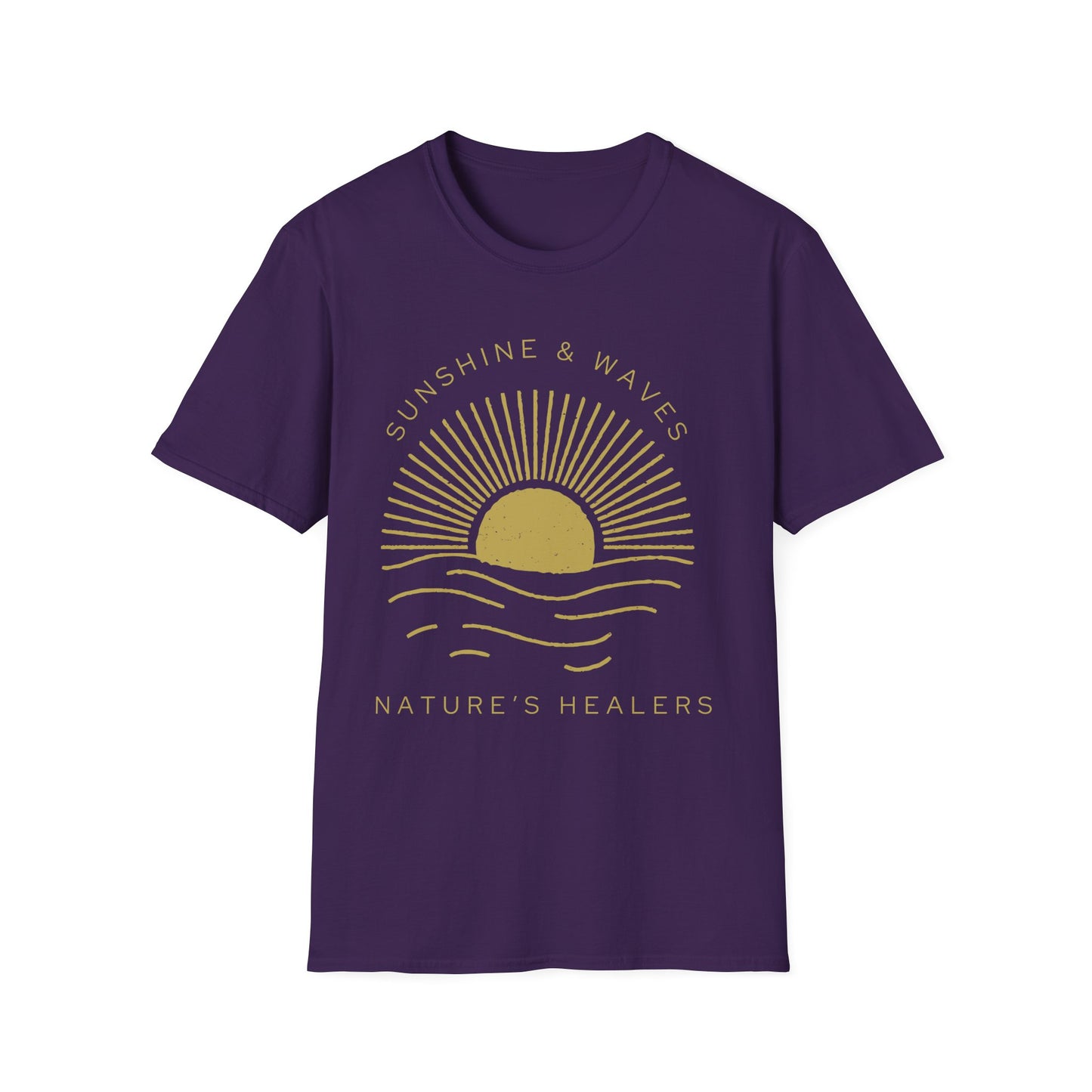 Nature's Healers Unisex T-Shirt - Sunshine and Waves Design