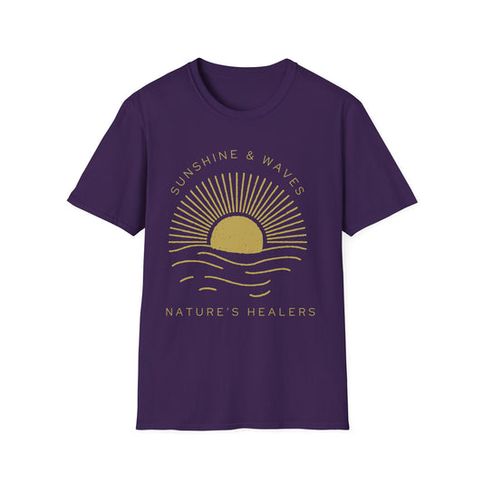 Nature's Healers Unisex T-Shirt - Sunshine and Waves Design